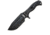 Halfbreed Blades Large Bush Knife, 5.75 black Teflon coated K110 tool steel modified, Black linen micarta handle, LBK-01 BLK
