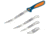 Havalon Talon Fish Interchangeable Fixed Blade Knife Set, 4 Blades, Roll-Pack, Clam Pack, Blue/Orange, XTC-TF