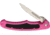 Havalon Piranta Bolt Linerlock Pink Folding Knife, 2.75in Satin SS Blade, Pink ABS Handle, Black Rubber Handle Insert, 12 Additional #60A Blades, Black Nylon Sheath, XTI-60ABOLT-PK