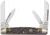 Hen &amp; Rooster Congress Antique Green Bone Folding Knife, Mirror finish stainless twin sheepsfoot and twin p, Antique green jigged bone handle, 214-AGB