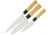 Hen &amp; Rooster Kitchen Knife Set, SS Blade, Natural Wood Handle, 9.25in Overall Utility w/ 5in Blade, 12in Overall Chef'S w/ 7in Blade, And 13in Overall Slicer w/ 8.5in Blade, Natural, HRI-K100