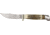 Hen &amp; Rooster Stag Damascus Bowie Fixed Blade Knife, 3.5in, Damascus Upswept Clip Blade, Stag Handle HR5048DM
