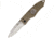 Hoffner Knives Flatline Linerlock Khaki Folding Knife,3.5in,Stainless Steel,Standard Edge,Stonewash ATA26