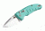 Hogue A01-Microswitch 1.95in Drop Point Blade, Tumble Finish, Alum Frame, Matte Aquamarine 24123