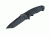 Hogue EX-F01 5.5in Fixed Tanto A-2 Steel Blade w/Black Automatic Retention Sheath, Black Finish, G10 Solid Black Scales 35129