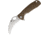 Honey Badger Knives Claw Linerlock Folding Knife, 3.38 satin finish serrated 8Cr13MoV stainless bla, Tan textured GRN handle, HB1112