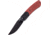 Kansept Knives Reverie Black/Red Folding Knife, 4in Closed, 3in Black Stonewash 154CM SS Blade, Black/Red G10 Handle, Black Nylon Pouch, T2025B6