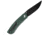 Kansept Knives Reverie Linerlock Folding Knife 3.00 in, 154CM Stainless Steel Black TiNi Coated, Drop Point Blade, Green G10 Hande, T2025A2