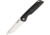 Kansept Knives Warrior Framelock Black Folding Knife, 3.5 tanto stonewash and satin finish CPM S35VN st, Black titanium handle with carbon fiber inlay, K1005T1