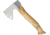 Karesuando Vuogas Aksu Natural, 10.75in Overall, 4.75in 12C27 Sandvik SS Axe Head With 3.13in Cutting Edge, Natural Curly Birch Handle, Reindeer Horn Pommel, Black Leather Belt Sheath, Natural, 4041