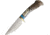 Ken Richardson Knives Drop Point Hunter Knife, 9in Overall, 4in 1085Hc Steel Drop Point, Brass Guard, Shed Deer Or Elk Antler, KR1405TDP 4in DROP W/ TURQ