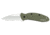 Kershaw K.O. Scallion, Olive Anodized Aluminum Handle, Plain Edge K1620OL