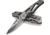 Kilimanjaro Gear Vertice Folding Knife,2.6in,Skeletonized Black Handle, Black Plain KJ910061