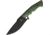 Kizer Cutlery Salient E613 Knife, Salient E613 Fixed Blade, 11.88in Overall, 6in Black Powder Coated 1095Hc Steel Drop Point, Green Finger Grooved G10 Handle, Green Kydex Sheath, KI1023A2