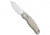 Kizer Kizer Phoca BD Button Liner Lock Knife Sand Aluminum 3" Satin, Gray, 14C28N, adult, BHQ-227981
