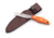 Knives of Alaska Badger Fixed Blade Knife, 2.64in, D2 Tool Steel, Drop Point Blade, Santoprene, Orange Handle, 00041FG