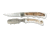 Knives of Alaska Jeager D2 Muskrat Combo Knives, Stag Handle, Natural, 00303FG