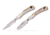 Knives of Alaska Muskrat / Cub Bear Combo Fixed Blade Knives, 2.25in / 2.75in, CPM-S30V Stainless Steel, Round Point/Caping Blade, Stag, Brown And White Sculpted Bone Handle, 00103FG