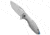 Koenig Arius Folding Knife, 3.50in, CTS XHP, Drop Point Blade, Titanium, Gray Handle, w/ LP Black, Gray/Gray, 8.50 inch, BHQ-92170