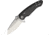 Krudo VICE Framelock Folding Knife, 3.5in Satin 9Cr18Mov SS Blade, Black SS Handle With Carbon Fiber Inlay, Thumb Disk, Pocket Clip, KVEC030