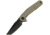 Kubey 237 Linerlock Tan Folding Knife, 3.63 black titanium coated D2 tool steel tanto bl, Tan G10 handle, KB237C