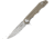 Kubey Mizo Folding Knife, 4in Closed, 3.13in Stonewash AUS-10A Stainless Blade, Tan G10 Handle, KU312H