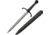 Legacy Arms Brookhart Hospitaller Dagger Fixed Blade Knife, 13in, Black Leather Wrapped Handle IP613