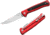 Lionsteel Skinny Framelock Folding Knife by Michele Pensato, 4.5in Closed, 3.5in Stonewash CPM MagnaCut Stainless Blade, Red Aluminum Handle, SK01ARS