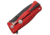 Lionsteel SR11 Red Framelock Folding Knife, 3.5in Black Oxide Coated Sleipner Tool Steel Drop Point, Red Textured Aluminum Handle, Glass Breaker, Pocket Clip, SR11A RB
