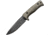 Lionsteel T5 Fixed Blade Black Knife, 5 Niolox tool steel blade, Green canvas micarta handle, T5B CVG