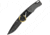 Mantis Gearhead Linerlock Brass DP Folding Knife, 3 stonewash finish 440C stainless drop point blad, Gray aluminum handle, GH2026DP