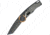 Mantis Gearhead Linerlock Copper Folding Knife, 3.38in Black Stonewash M-Vx Tool Steel Tanto Blade, Gray Satin SS Handle, Copper Gear Ring, GH2021TC