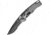 Mantis Gearhead Linerlock SW DP Folding Knife, 3.38in Black Stonewash Partially Serrated Drop Point, Gray Satin Handle, GH2020DPS