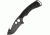 Mantis Master Fixed Blade Knife, Black Guthook PE Knife, Black Handle MANTA2XLB