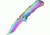 Master Collection Dragon Lock A/O Fold Knife, SS Assist Clip point Blade, Rainbow Handle MCA003RB