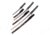 Master Cutlery SW-85DR-4 Samurai Sword Set, Stainless Steel Blade, Cord Wrapped Handle w/ Menuki, 3 Piece Set, Dark Red, SW-85DR-4