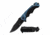 Master USA MU-A054BL Spring Assisted Knife, 3.8in, 3CR13 Stainless Steel, Spear Point, Black Blade, Injection Molded Handle, Blue/Black, MU-A054BL