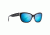 Maui Jim Plumeria Polarized Cat Eye  Sunglasses,Black with Crystal,Blue Hawaii Lens B768-02K