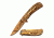 MC Masters Collection Folding Blade, 3.5in, Stainless Steel Blade, Golden Ti Coated Elk Sculpture Stainless Steel Handle MC-A033GD