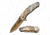 MC Masters Collection MC-045 Manual Folding Knife, 3.5in, 3CR13 Stainless Steel, Drop Point, Golden Tinite Blade, Zink Alloy Handle, Gold/Black, MC-045