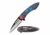 MC Masters Collection MC-A051BL Spring Assisted Knife, 3in, 3CR13 Stainless Steel, Straight Edge, Steel/Black Blade, Aluminum Handle, Blue, MC-A051BL