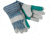 MCR Safety A Select Shoulder Split Leather Work Gloves with Double Palm, 2.5in Plasticized Safety Cuff, Gray and Green, Medium, 1411M