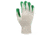 MCR Safety Cotton Polyester Work Gloves, 10 Gauge Natural Cotton Polyester Shell, Latex Coated Palm and Fingertips, Green/Natural, Small, 9681S