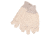 MCR Safety Double Palm Work Gloves, 18oz Corded Cotton Blend, Clute Pattern with Straight Thumb, Knit Wrist, Natural, Large, 9018CD