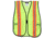 MCR Safety Fluorescent Mesh Safety Vest, 2in Silver Reflective Stripes, Lightweight Poly Mesh, Non-ANSI Rated, Fluorescent Lime, One Size, V200R