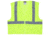 MCR Safety Hi Vis Reflective Safety Vest, ANSI Type R Class 2, Mesh with 2in Silver Stripes, Dielectric Zipper Front Closure, Fluorescent Lime, 4X, CL2MLPX4