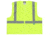 MCR Safety Hi Vis Reflective Safety Vest, ANSI Type R Class 2, Mesh with 2in Silver Stripes, Zipper Front Closure and 3 Pockets, Fluorescent Lime, 5X, RVCL2MLZX5