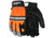 MCR Safety Mechanics Gloves, Reinforced Double Palm, Hi-Vis Back, Reflective Knuckle Strip and Fingertips, Black, X - Large, 911DPXL
