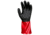 MCR Safety PredaStretch Work Gloves, 18 Gauge Seamless Nylon Shell, Full PVC Nitrile Coating with Sandy Finish, 12in Gauntlet Cuff, Red and Black, Small, MG9648S