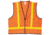 MCR Safety Safety Vest, Class 2, 1 3/8in Reflective Stripes, Zipper Front, 2 Inside Pockets, Fluorescent Orange, 4X, VA221RX4
